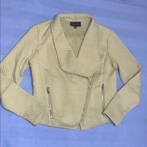 Premise Tan Blazer Asymmetrical Structured Silhouette
